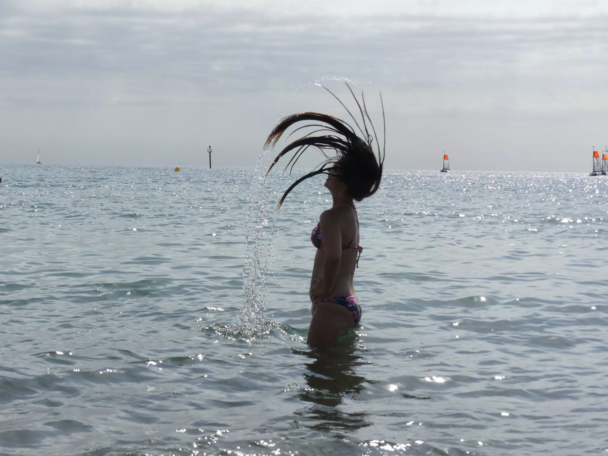 Mediterranean Hair Flip in Barcelona