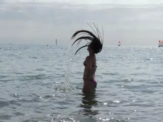 Mediterranean Hair Flip in Barcelona