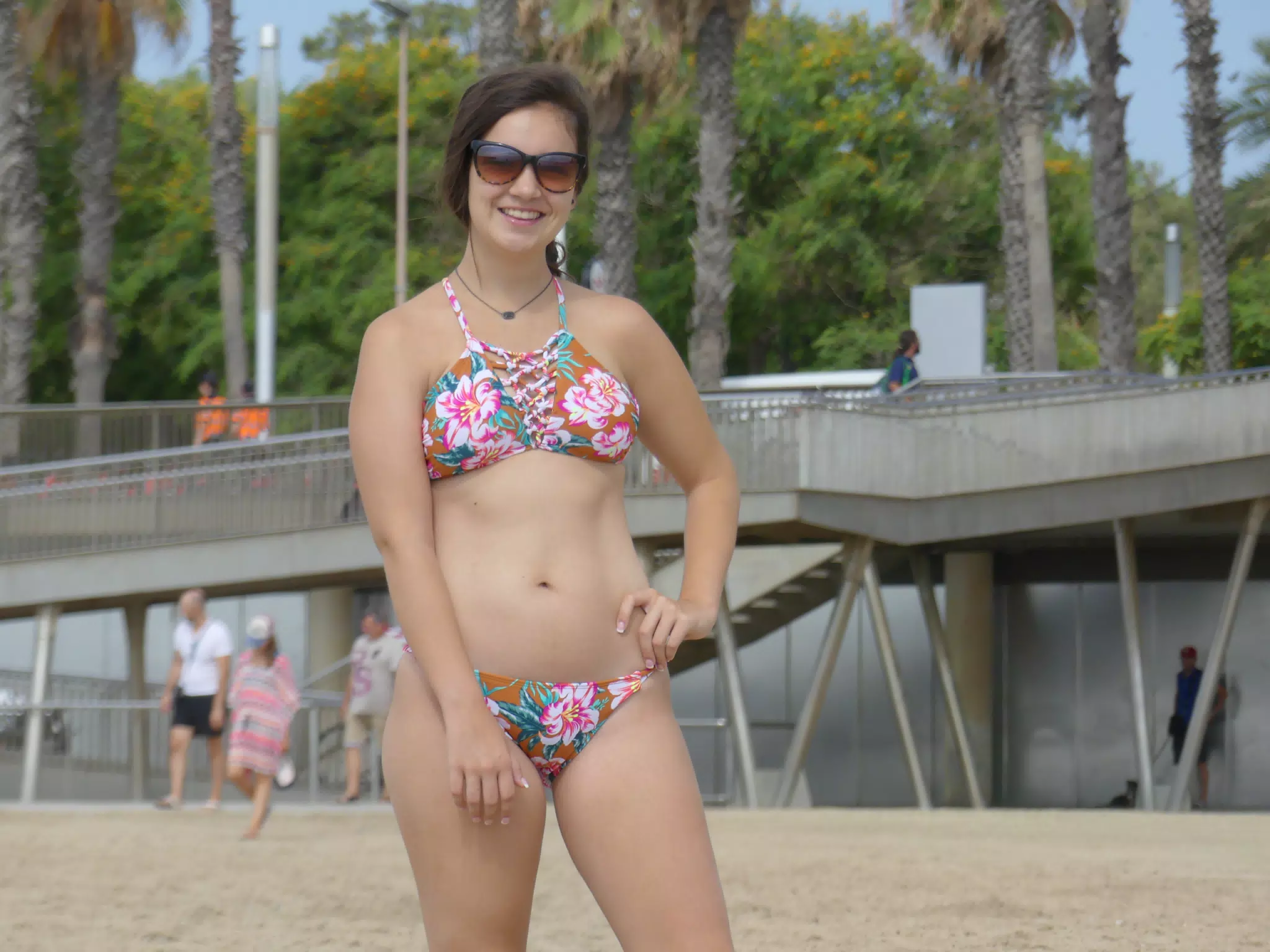 Girl on Barcelona Beach