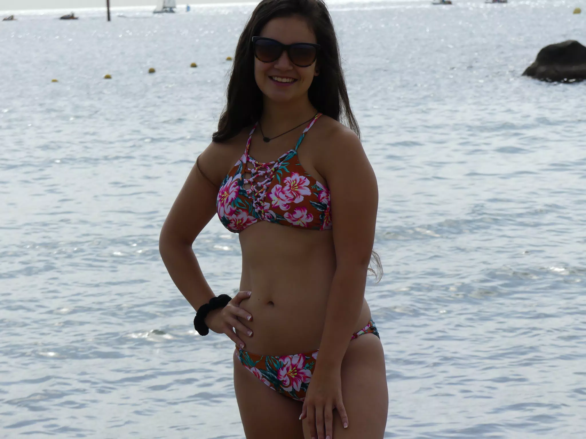 Bikini Model in Barcelona on Sea