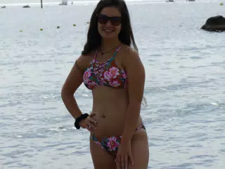 Bikini Model in Barcelona on Sea
