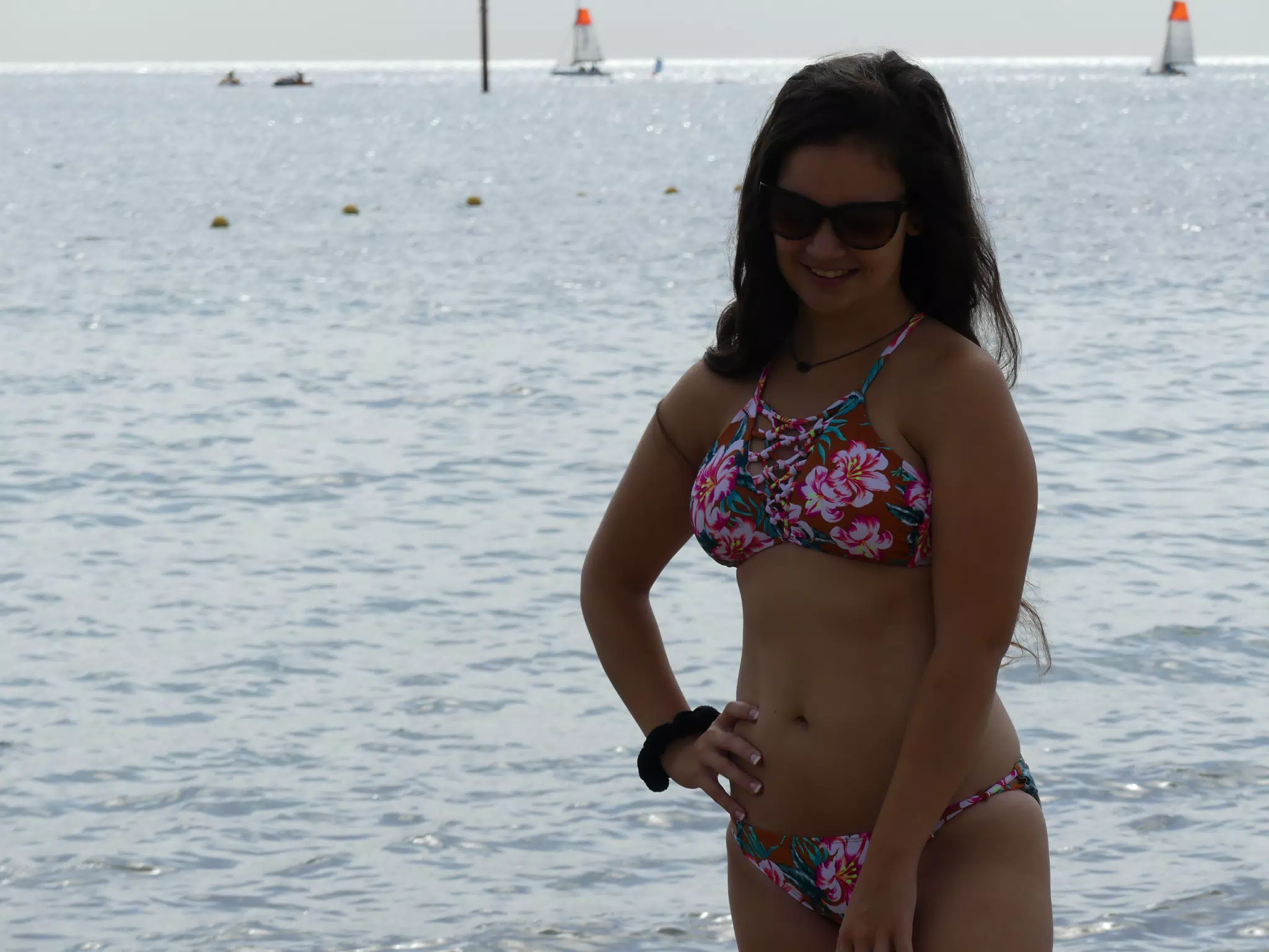 Emily Modeling on Beach in Swimsuit