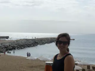 Emily on the Beach in Barceloneta Barcelona