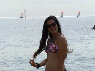 Emily on the Beach in Barceloneta Barcelona