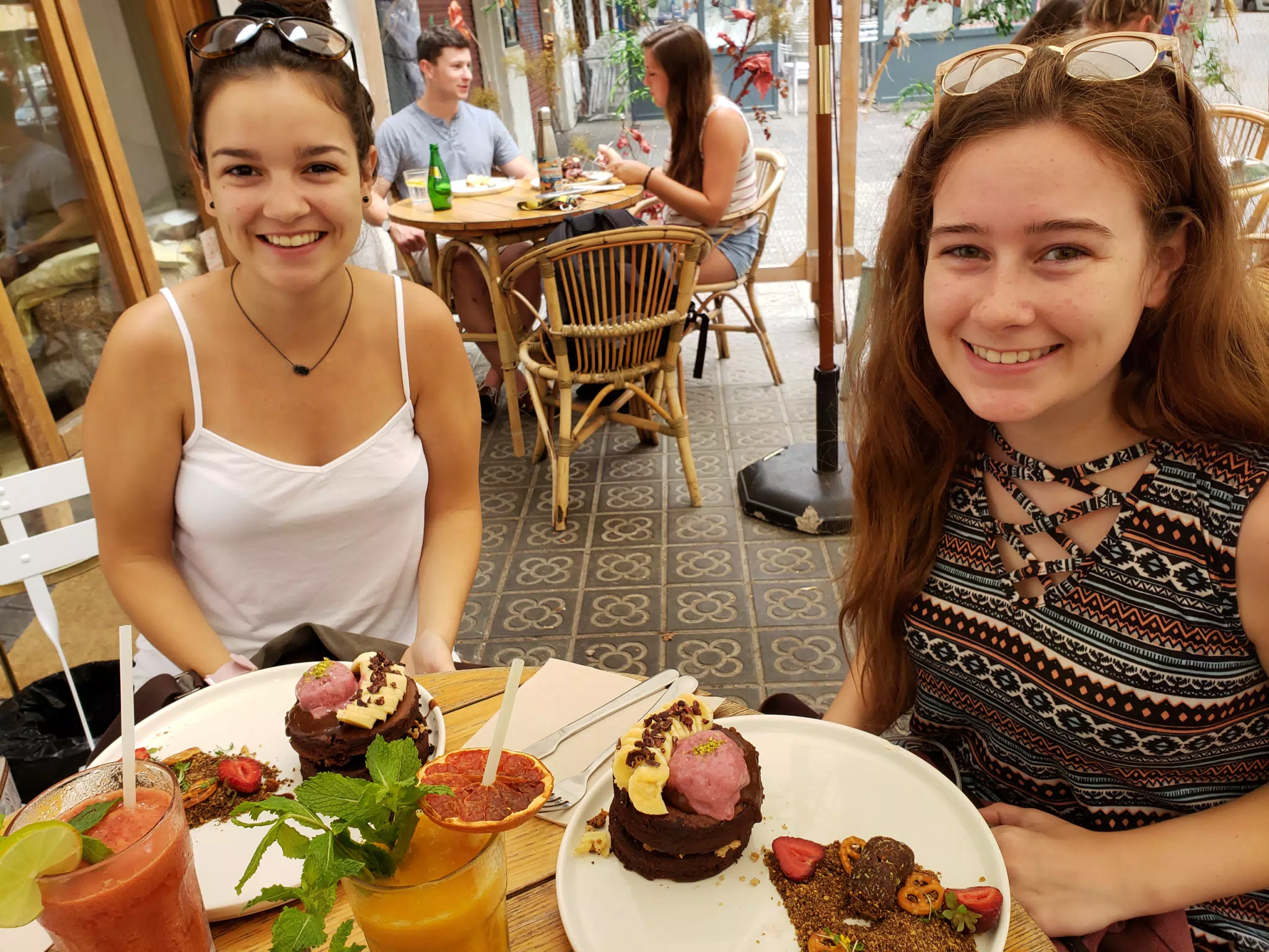 Emily & Madeline at Brunch & Cake in Barcelona by the Beach