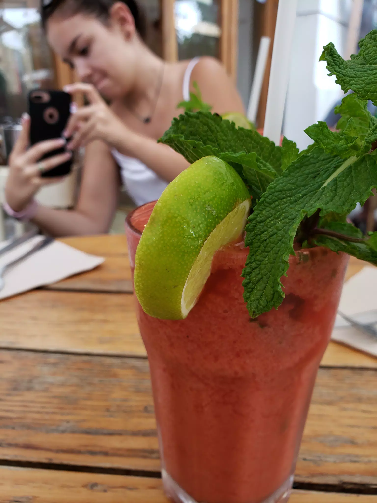 Emily Instagramming Her Drink