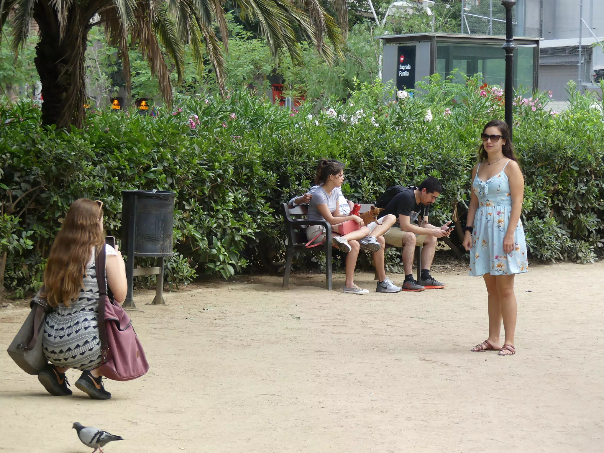 Emily Posing for Madeline in Barcelona