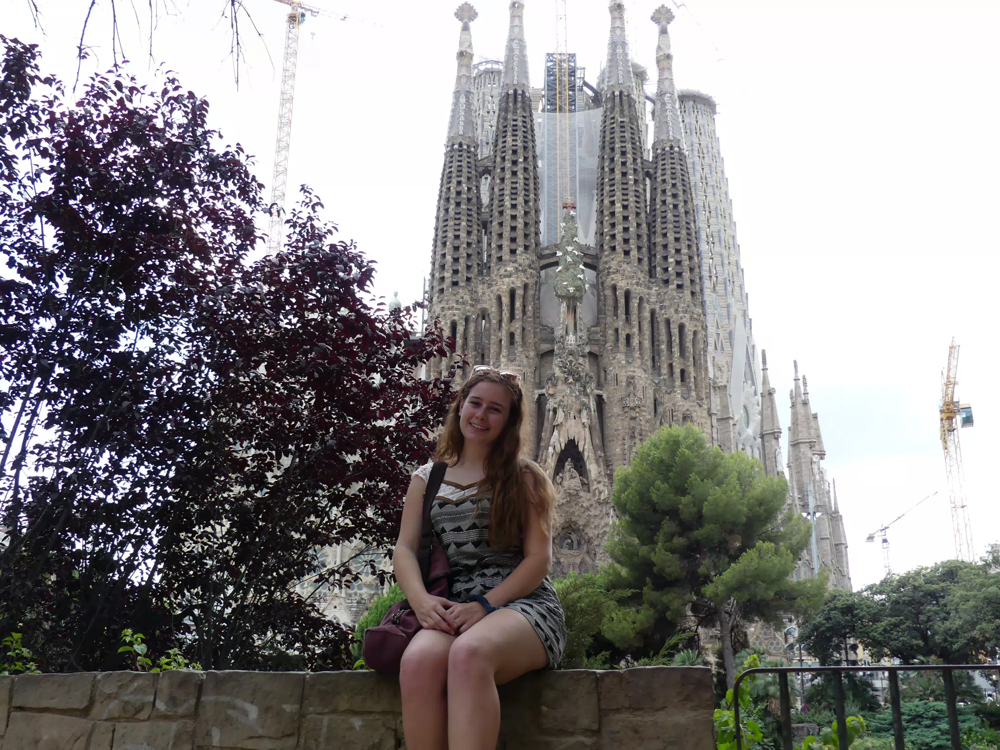 Madeline Sitting at the Sagrada Familia