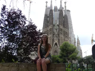 Teen at the Sagrada Familia in Barcelona