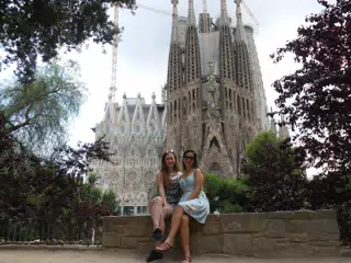 Madeline and Emily at the Sagrada Familia