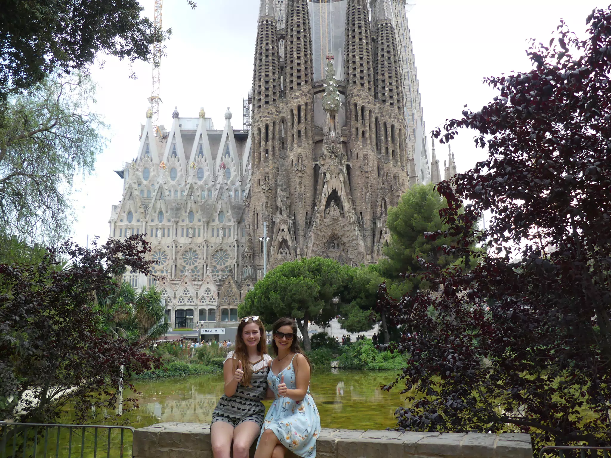 Thumbs Up Girls at the Sagrada Familia