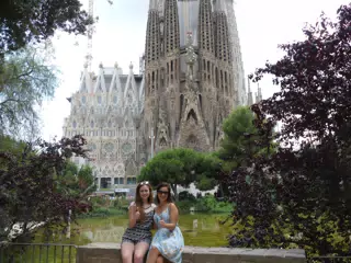 Thumbs Up Girls at the Sagrada Familia