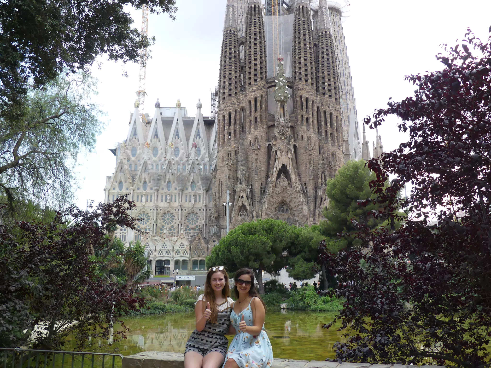 Thumbs Up Teens at the Sagrada Familia