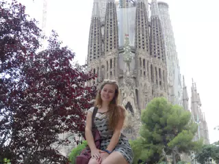 Madeline at the Sagrada Familia