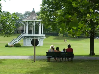 Waiting for the Trolley at the Genesee Country Village Museum