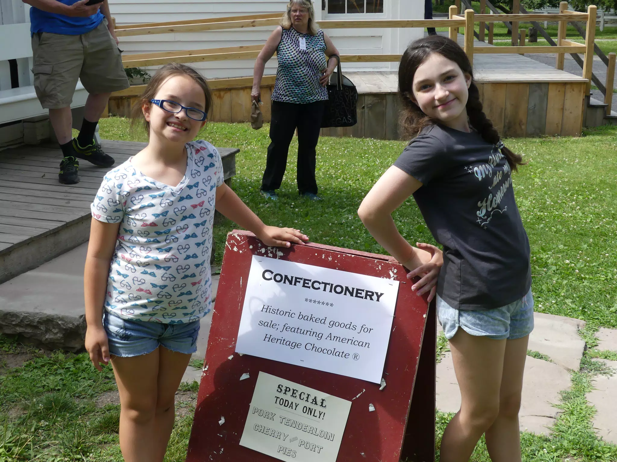 Luciana and Liesl at the Confectionery at the Genesee Country Village Museum