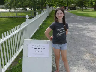 Liesl at the Chocolate Tea Exhibit