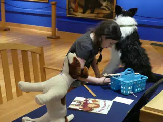 Liesl Working Like a Dog at the Genesee Country Village Museum