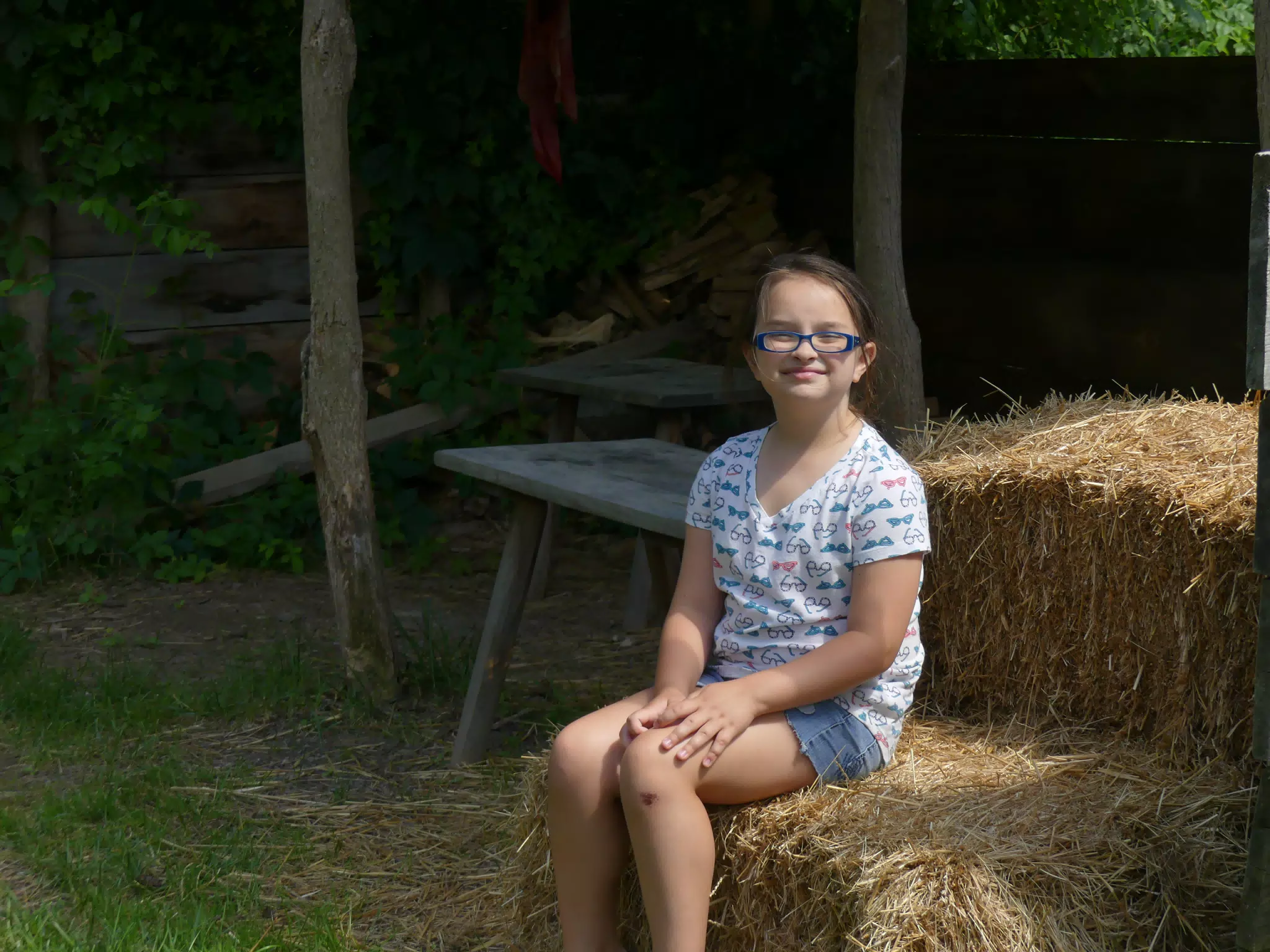 Luciana Sitting on Hay at the Genesee Country Village Museum