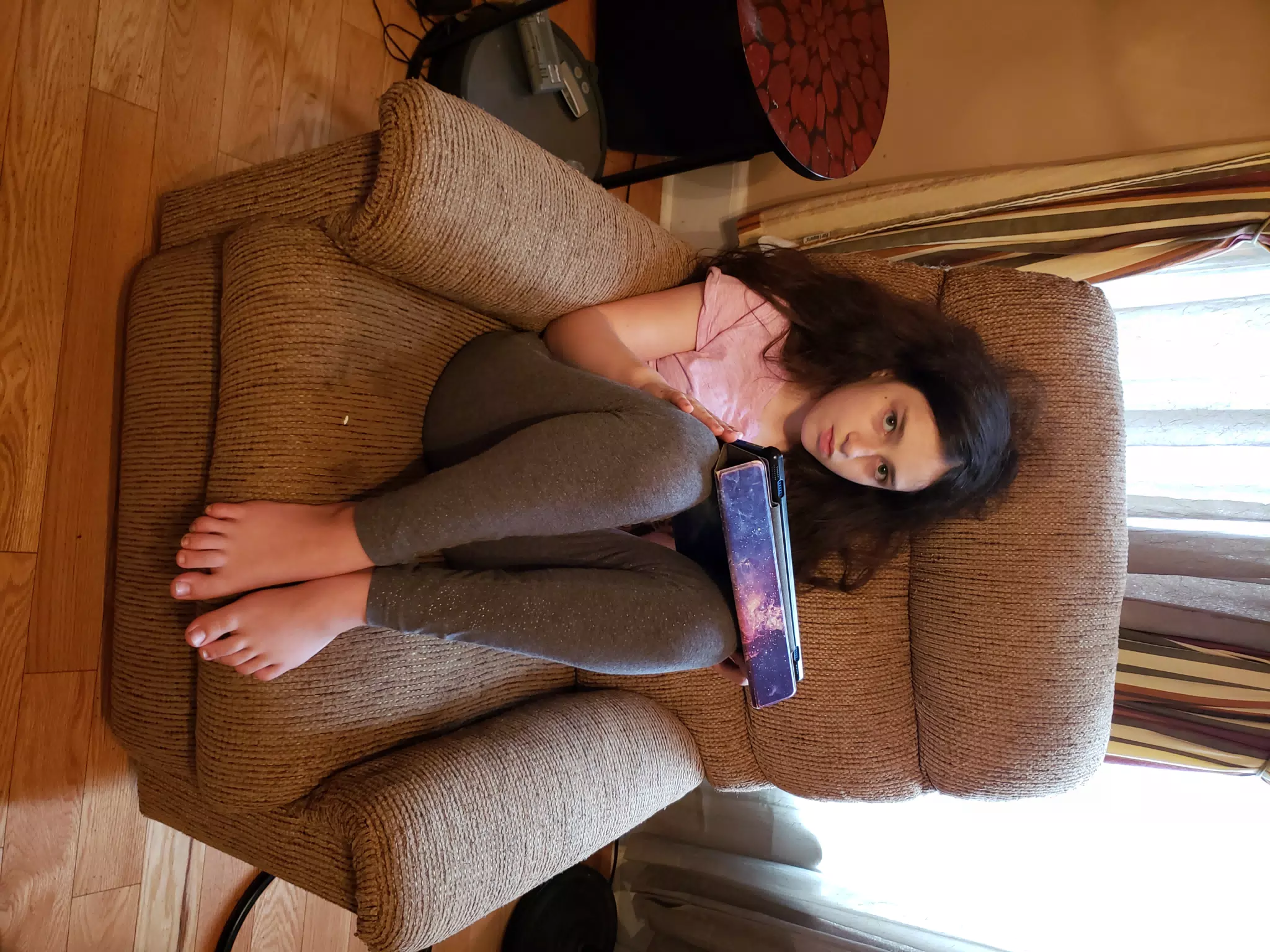 Liesl on Her Kindle Fire Tablet