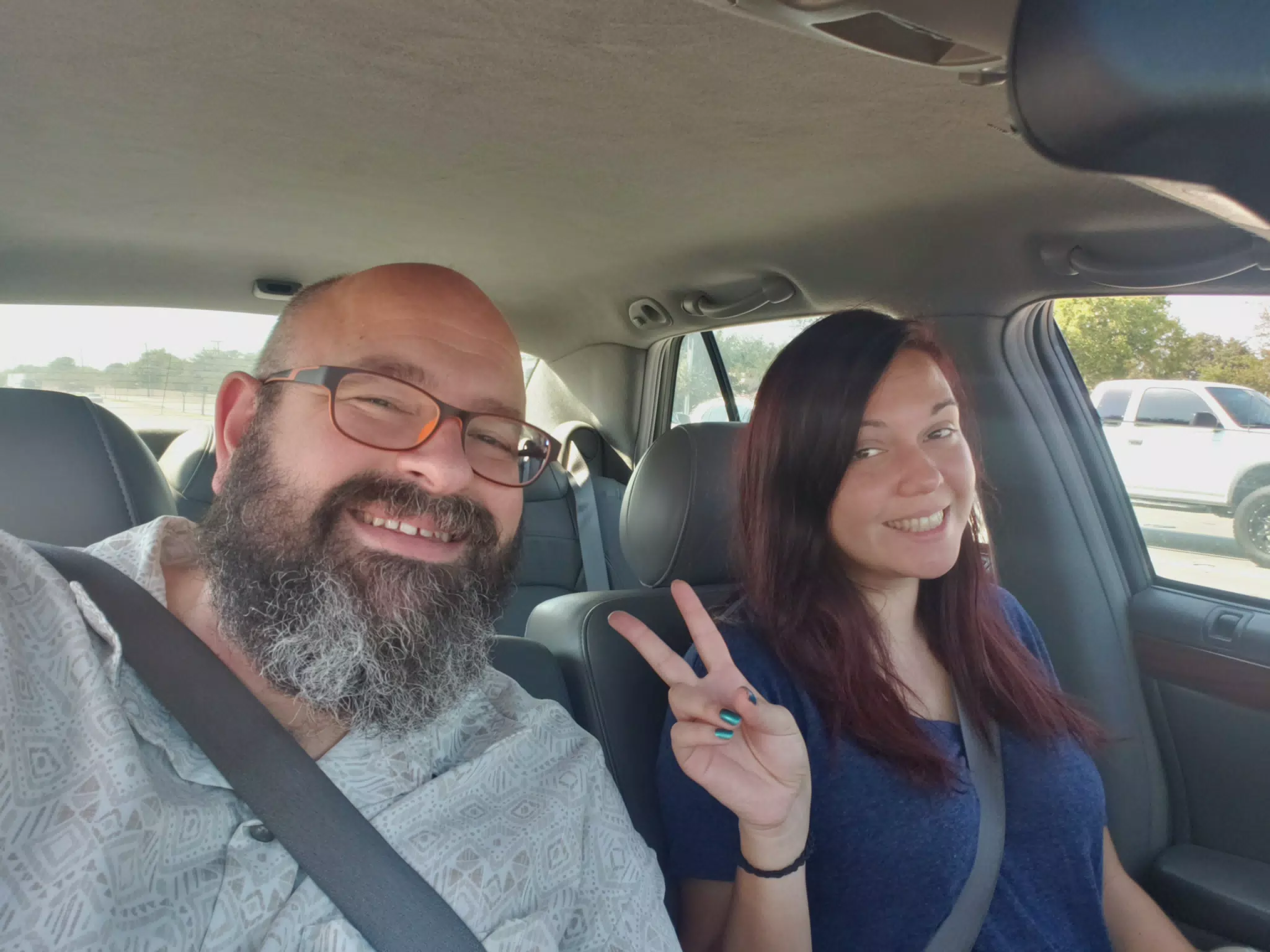 Scott and Rachel in the Car