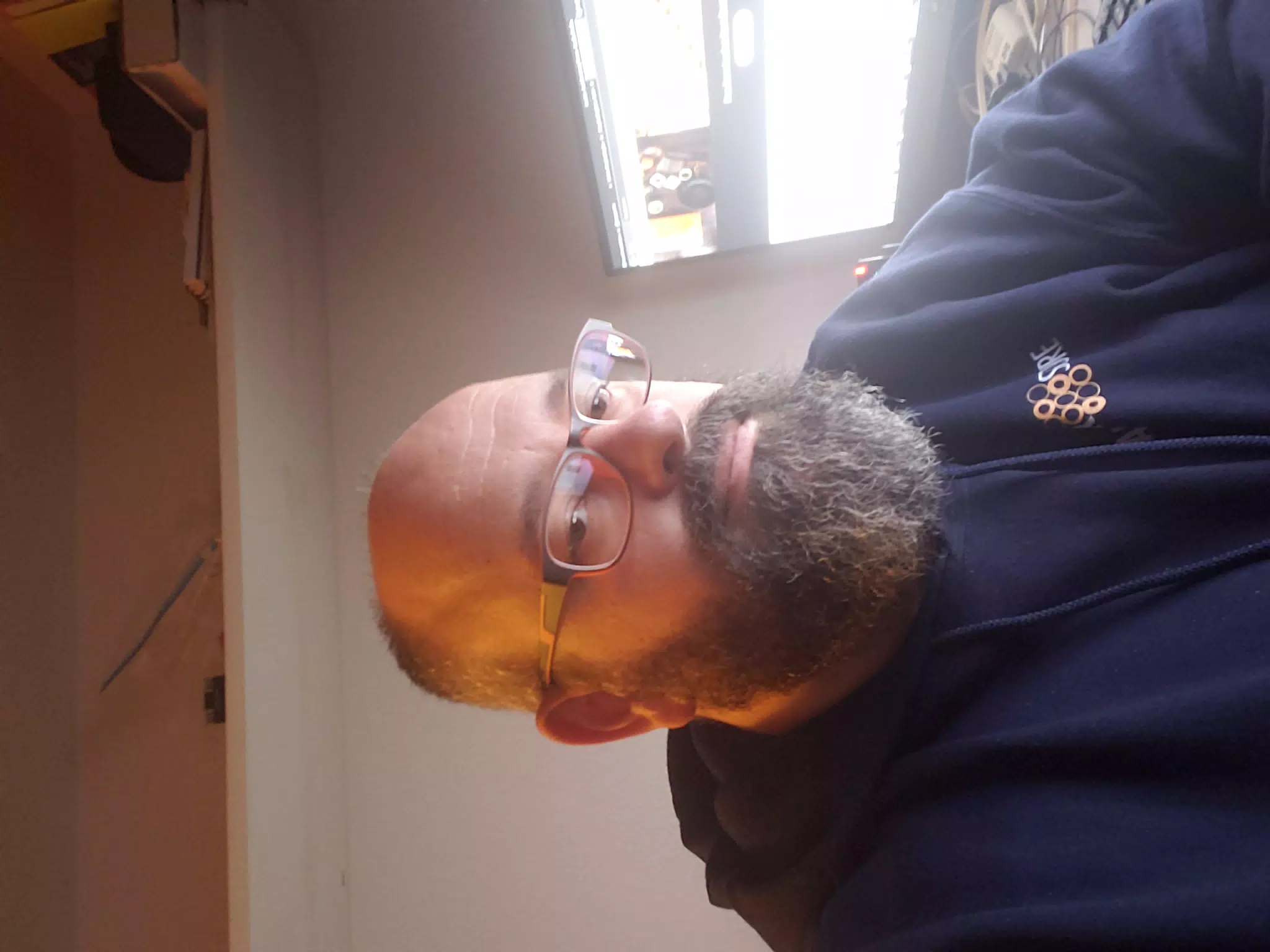 At my desk