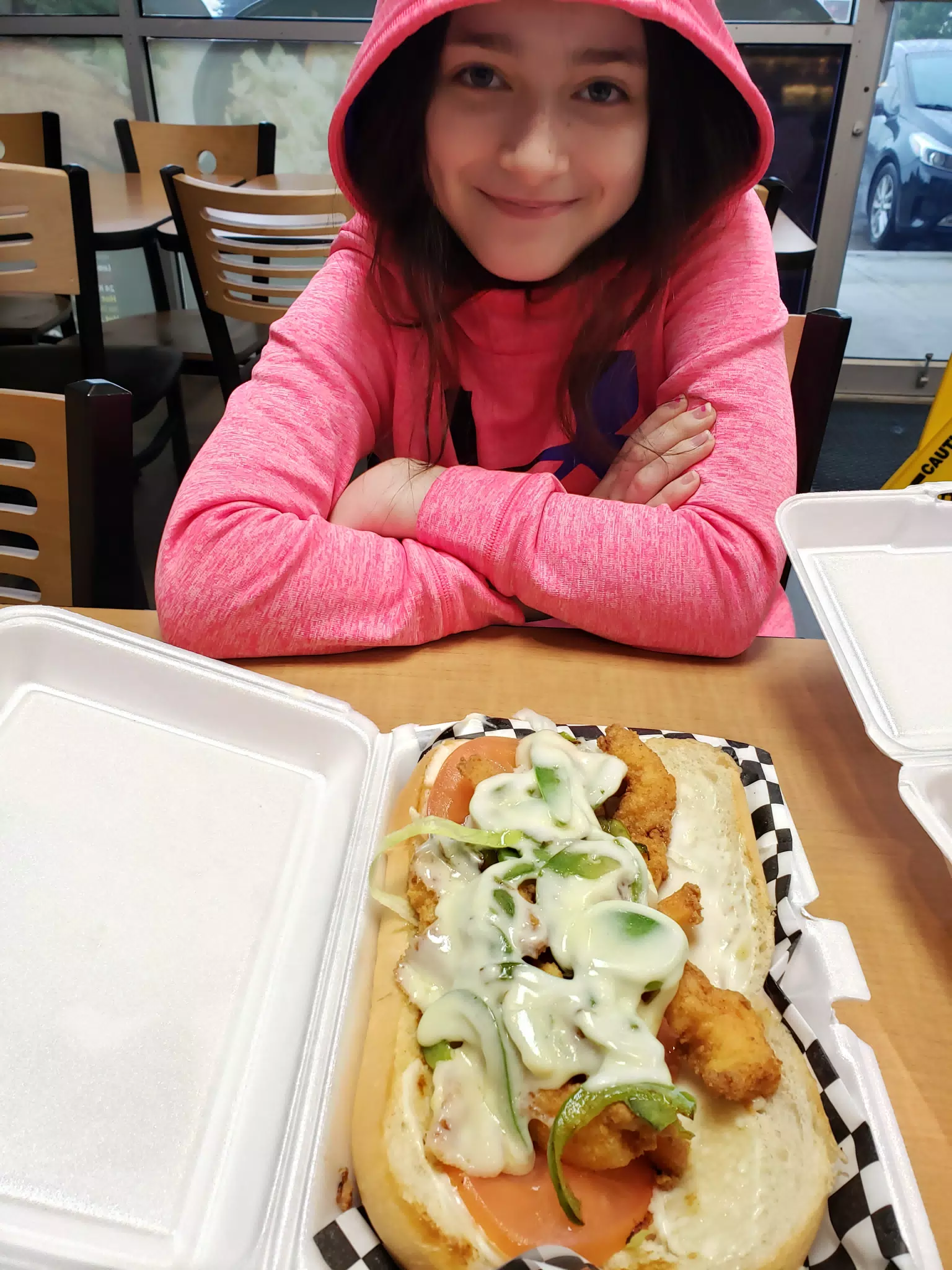 Liesl with Shrimp Po Boy
