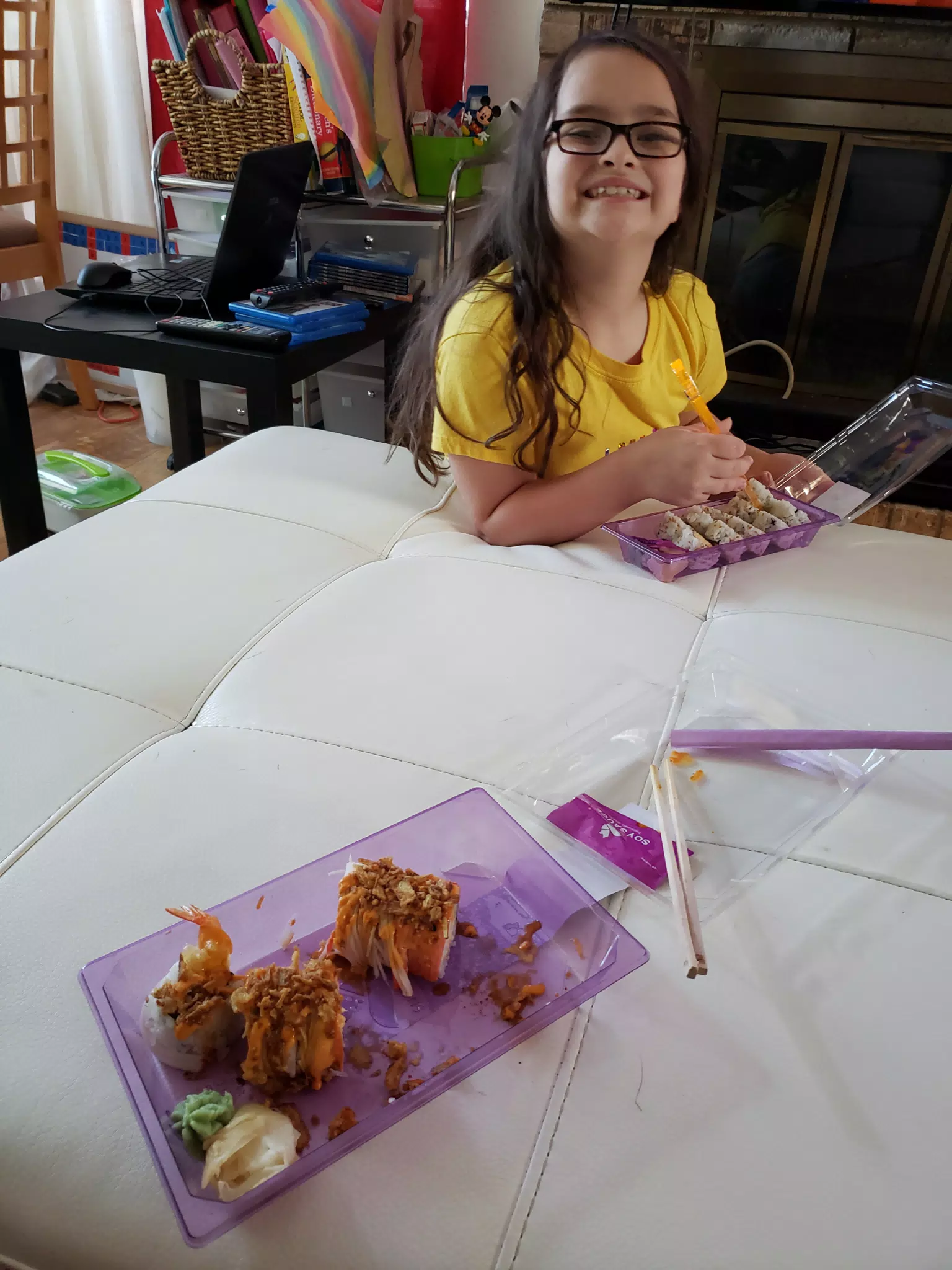 Luciana Eating Sushi
