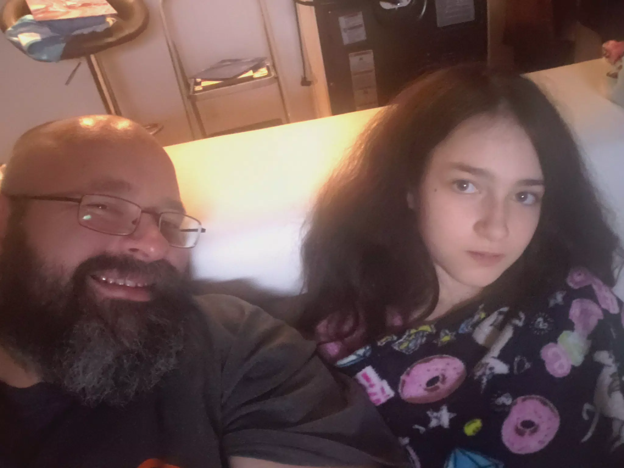 Liesl and Daddy Watching Movies
