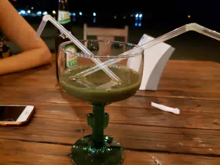 Blue Lambhorgini at Henry's Iguana Bar in San Juan del Sur