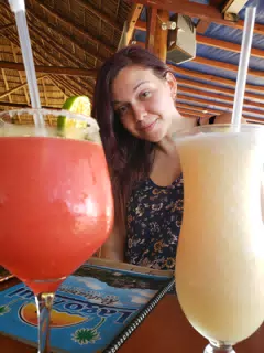 Rachel and Cocktails at Lago Azul