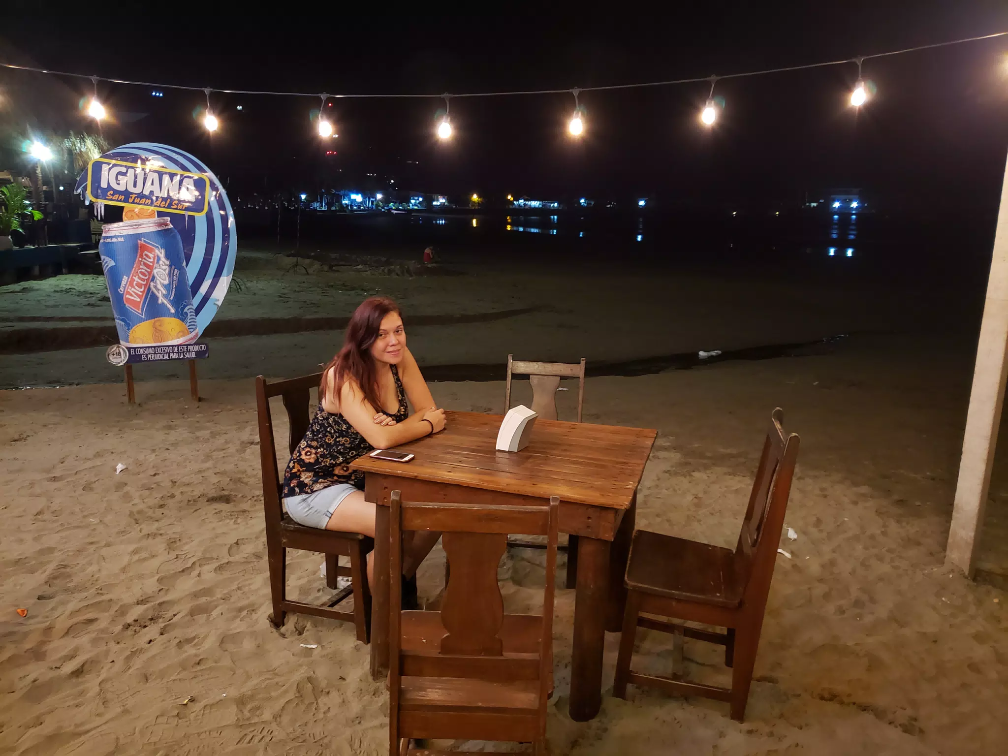 Rachel on the Beach at Henry's Iguana Bar in San Juan del Sur