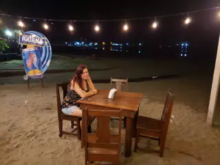 Rachel on the Beach at Henry's Iguana Bar in San Juan del Sur