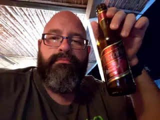 Scott with a Victoria Maestro Cerveza