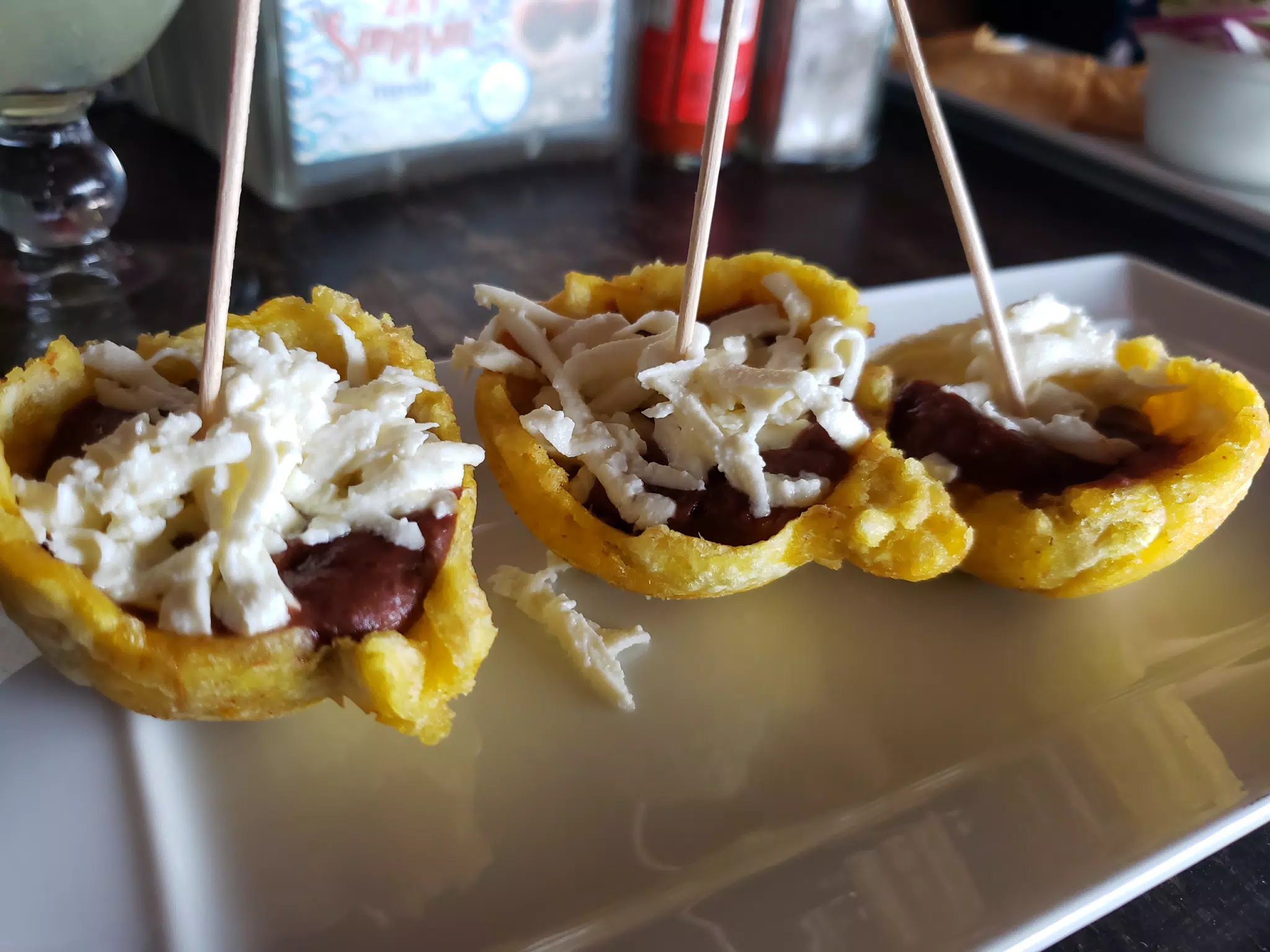 Frijoles y Queso in Plantain Cups