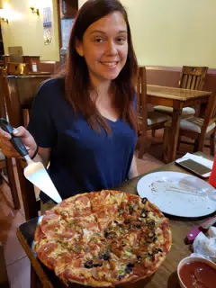 Rachel at Pizza Vale in Granada