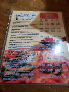 Pizza Menu at Pizza Vale in Granada
