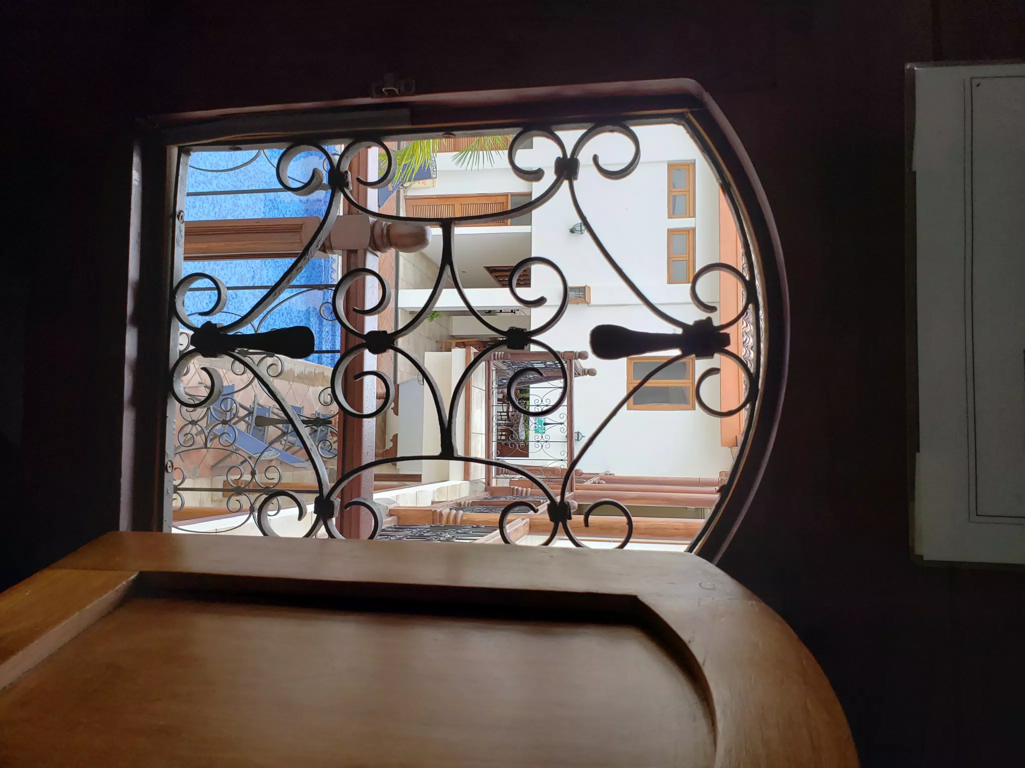 View from Door Windows of Room Eleven at El Almirante