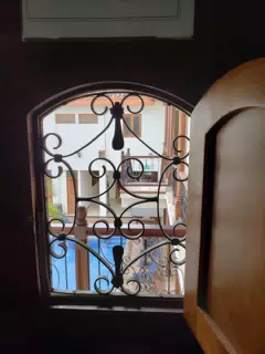 View from Door Windows of Room Eleven at El Almirante