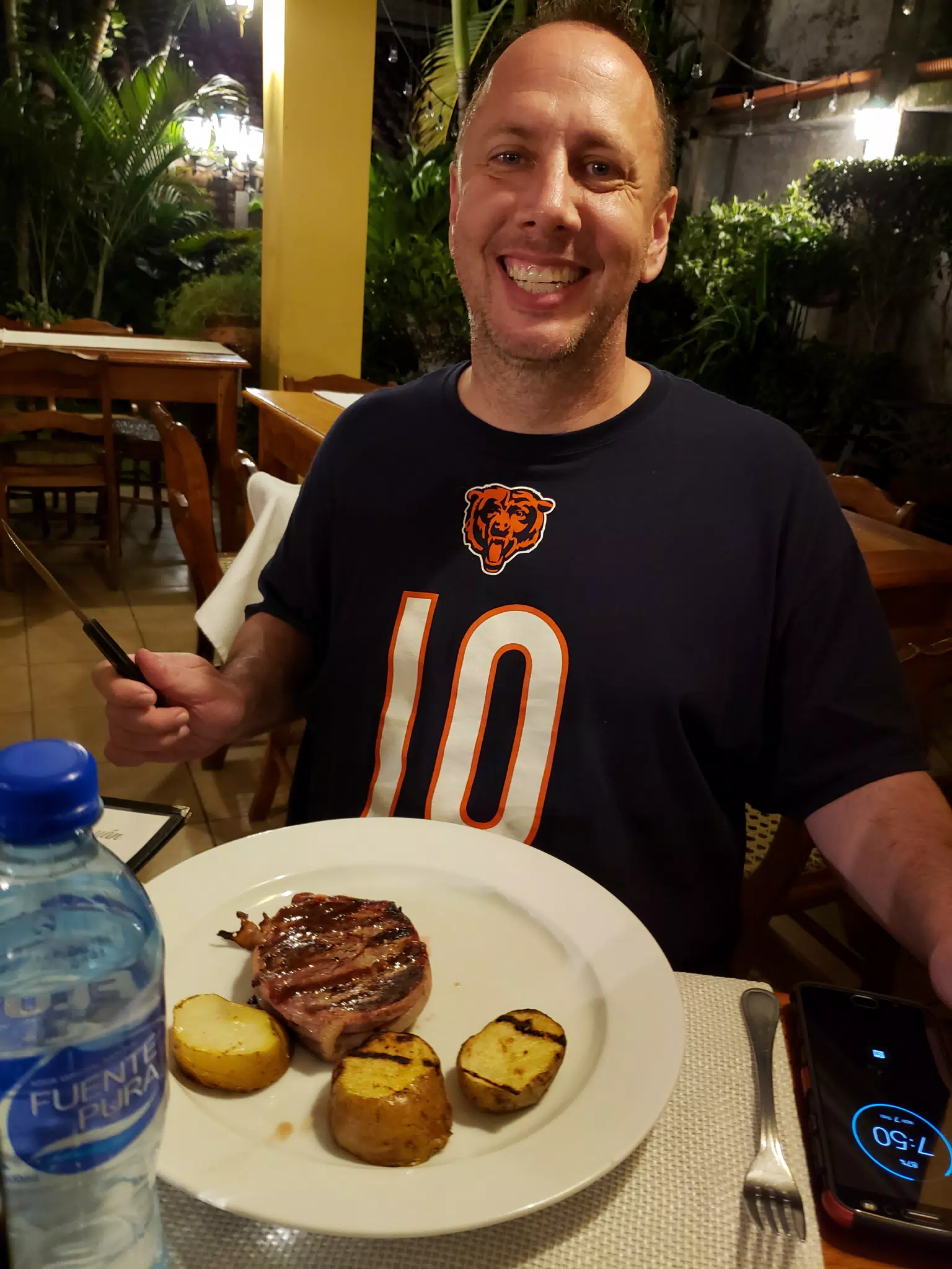Allen with Filet Mignon at El Zaguan Granada