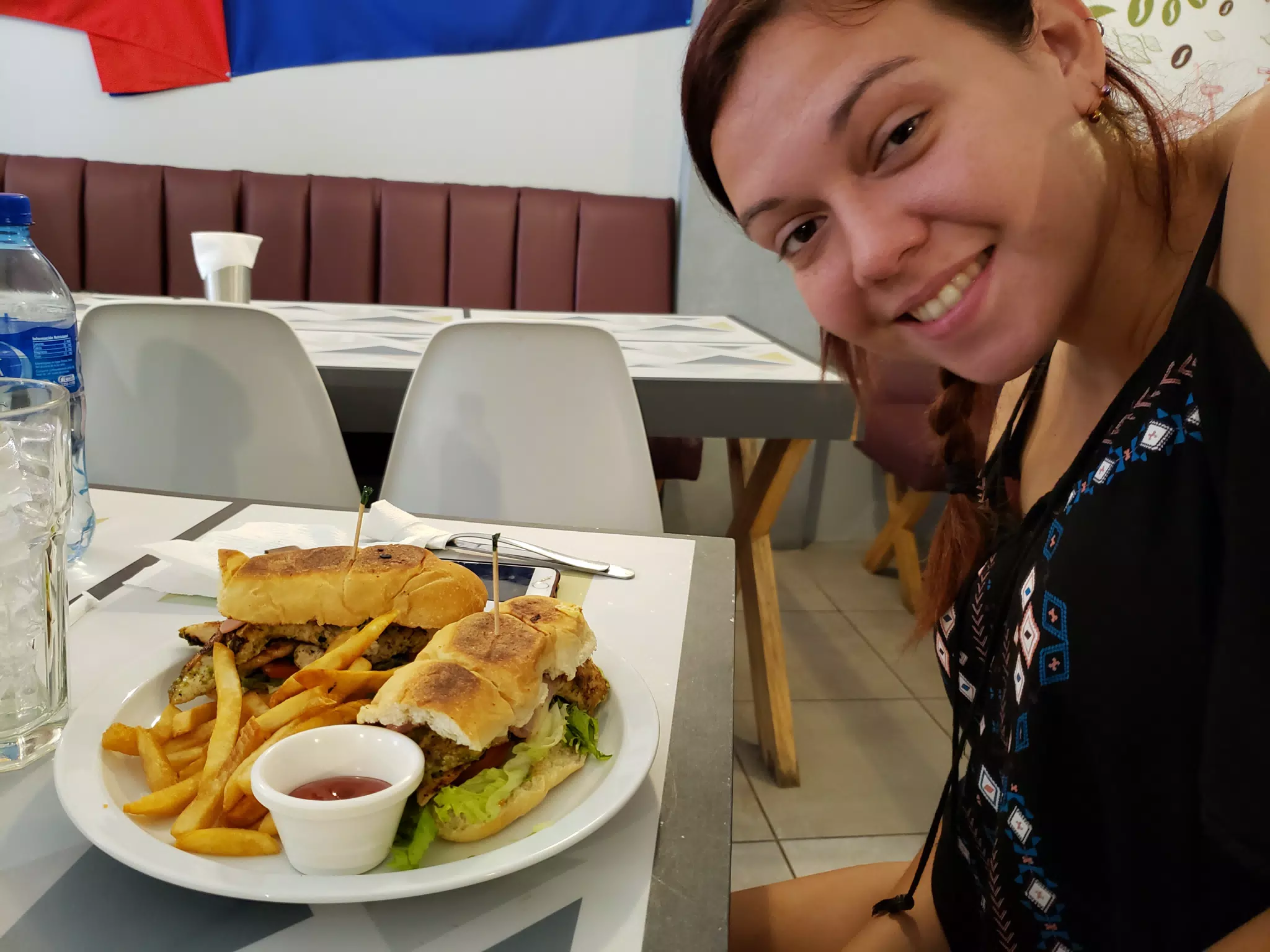 Rachel with the Chicken Pesto Sandwich