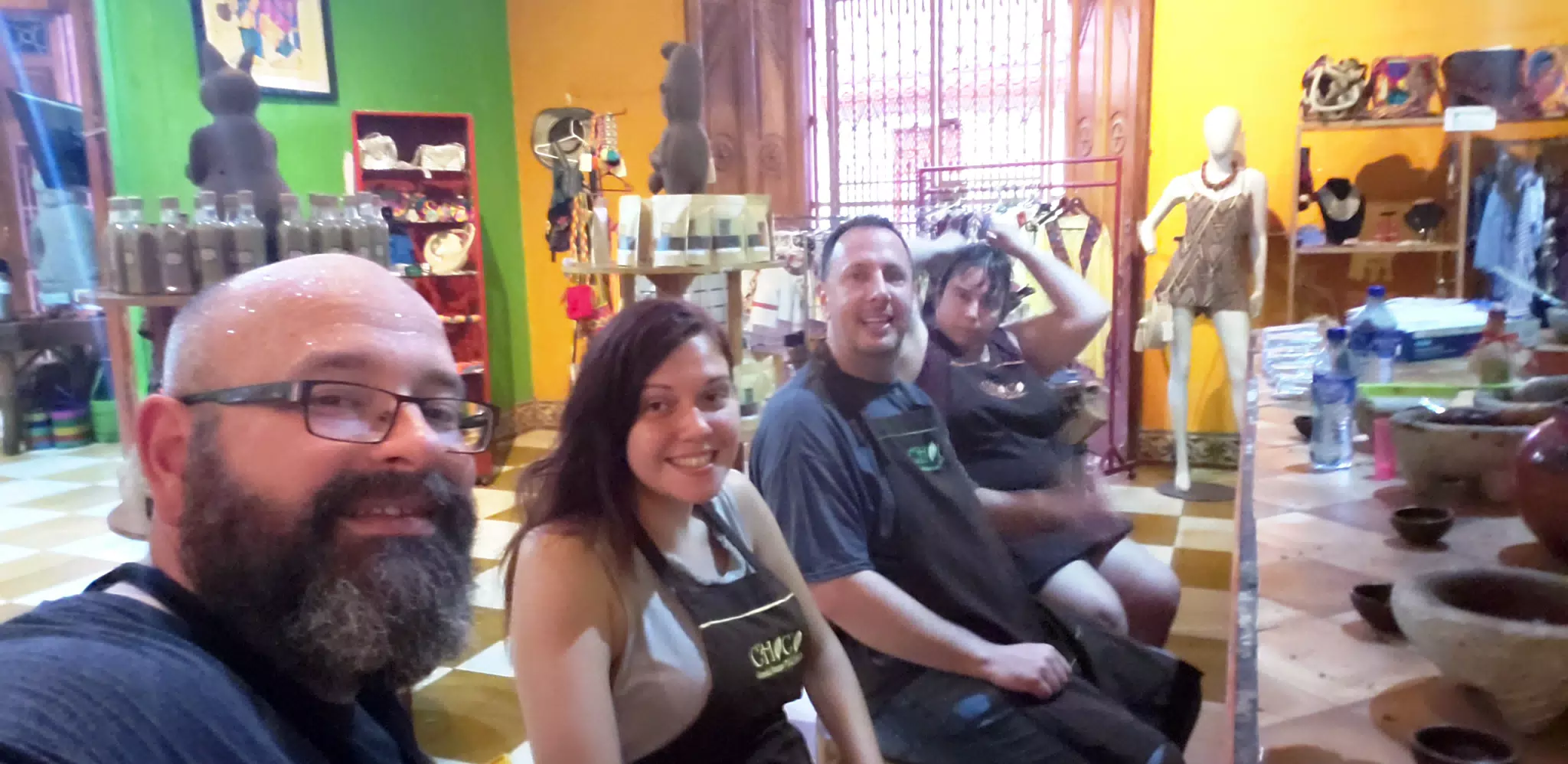 The Gang at the Choco Museo in Granada