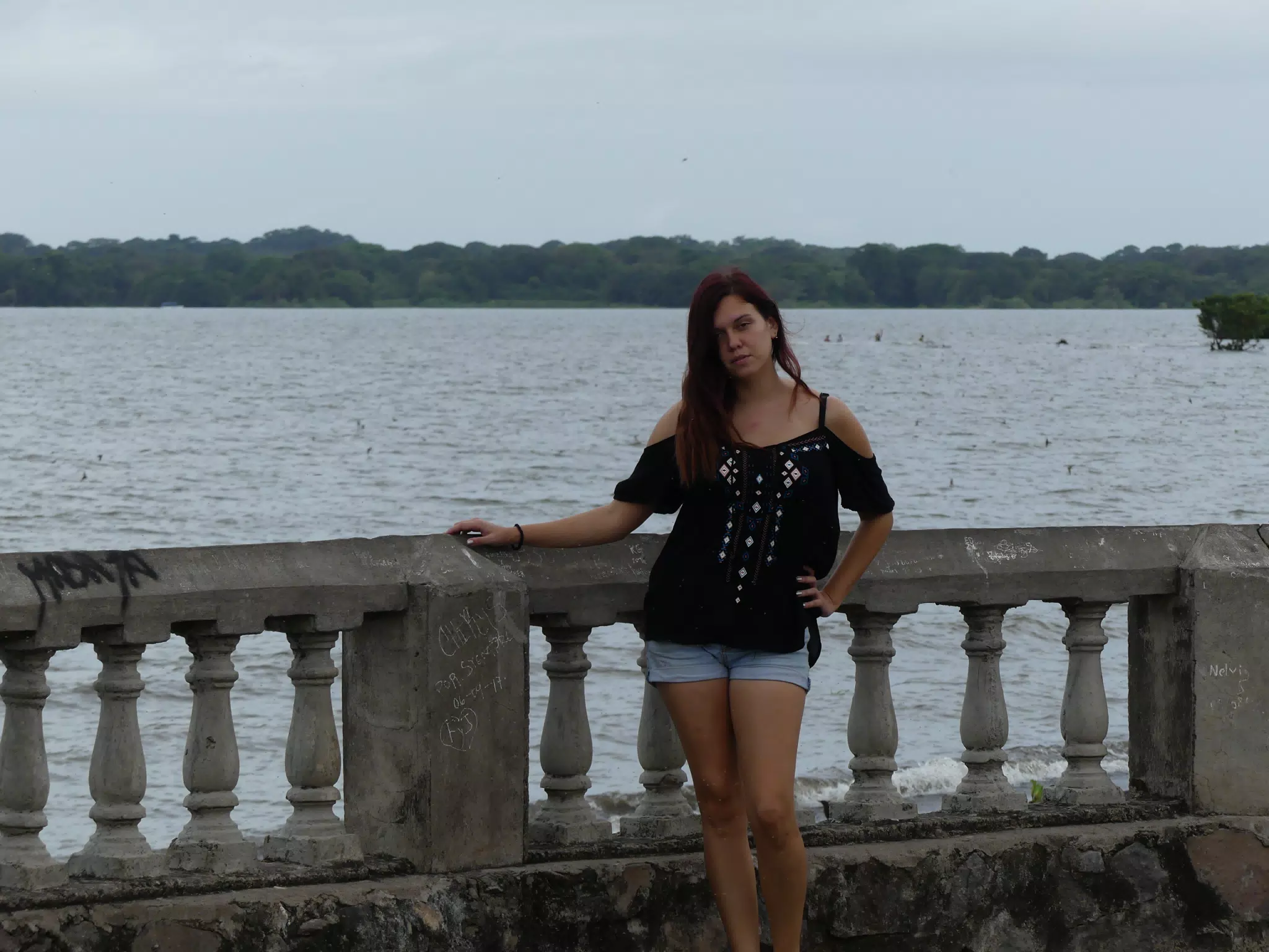 Rachel on Lago Nicaragua in Granada