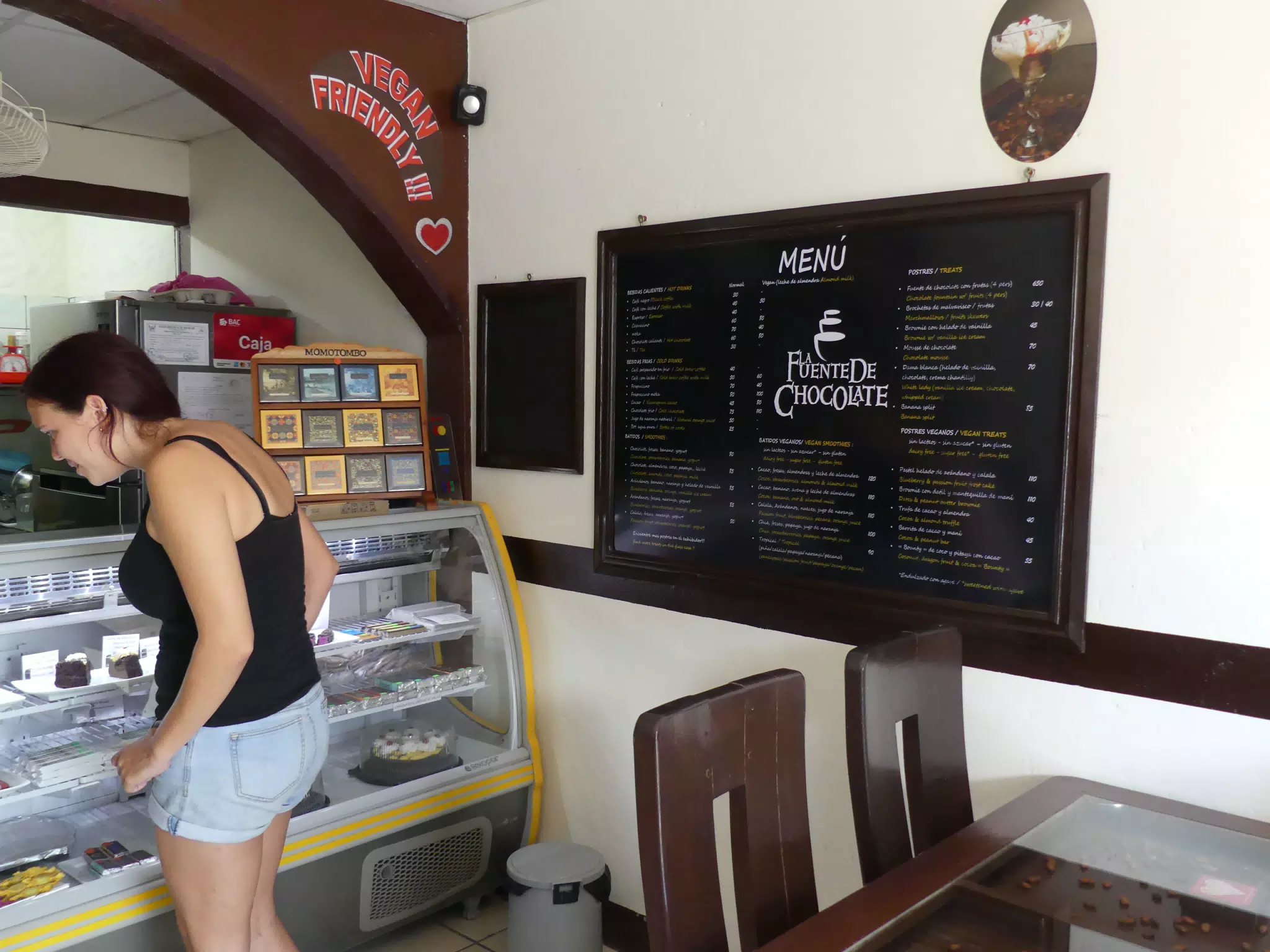 Rachel at Fuente de Chocolate in San Juan del Sur