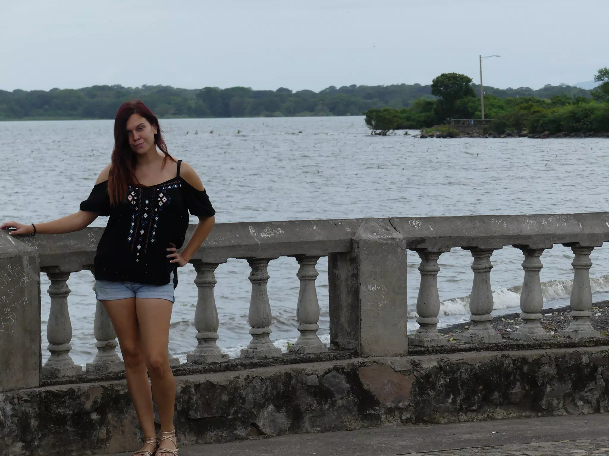 Rachel on Lago Nicaragua in Granada