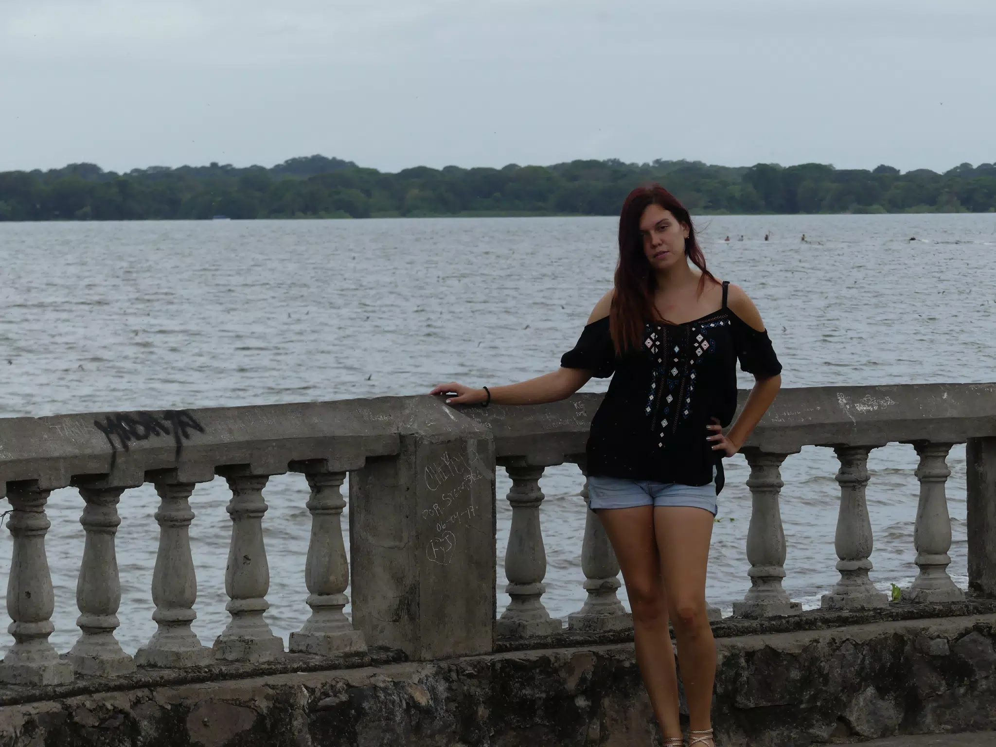 Rachel on Lago Nicaragua in Granada