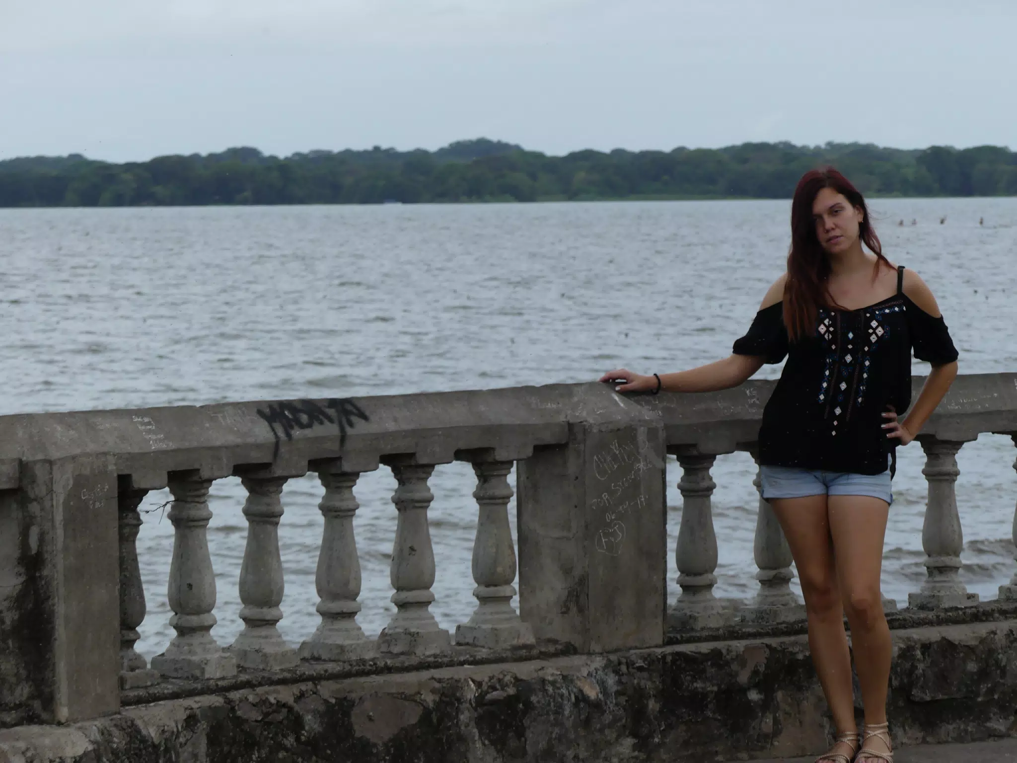 Rachel on Lago Nicaragua in Granada
