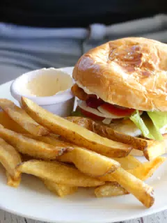 Burger and Fries at Dale Pues in San Juan del Sur