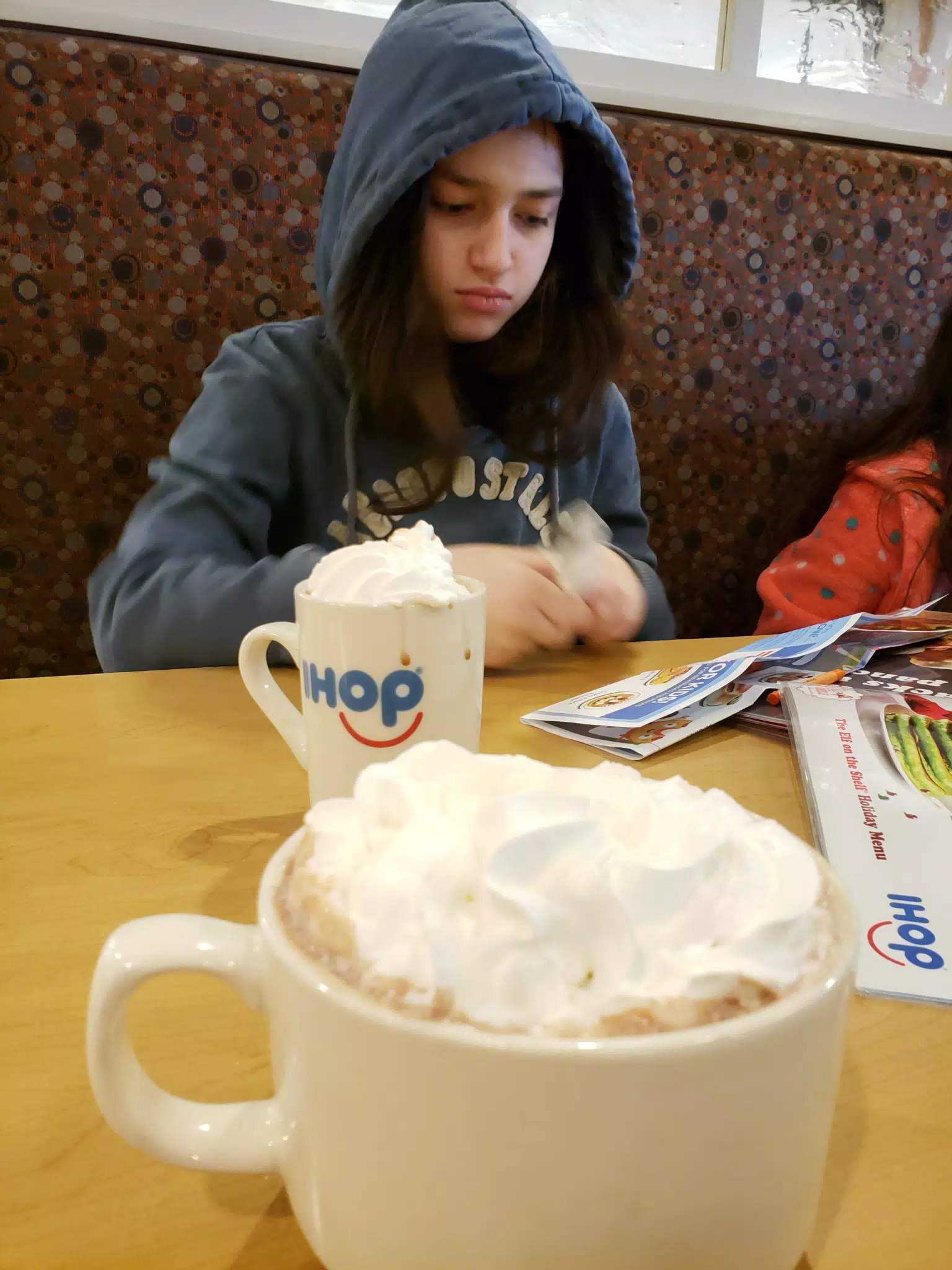Liesl with IHOP Hot Chocolate