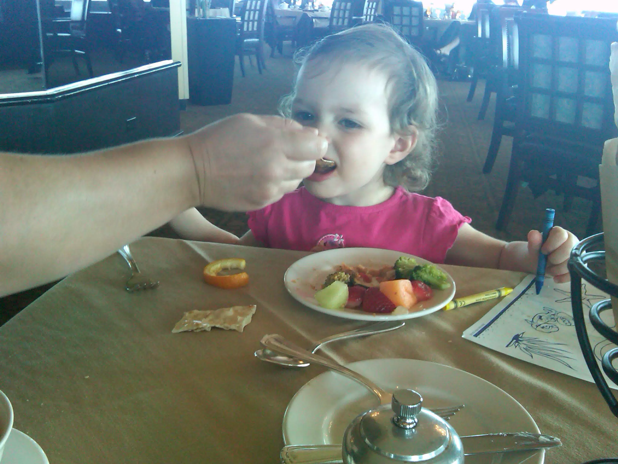 Liesl Eating Shrimp Bisque